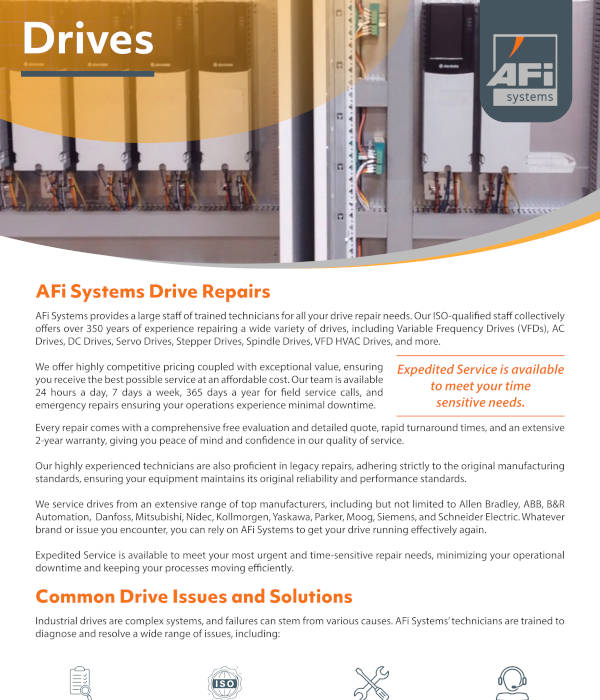 AFI Systems Drives Sell Sheet