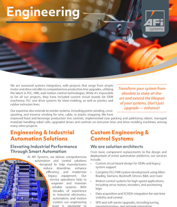 AFI Systems Engineering Sell Sheet