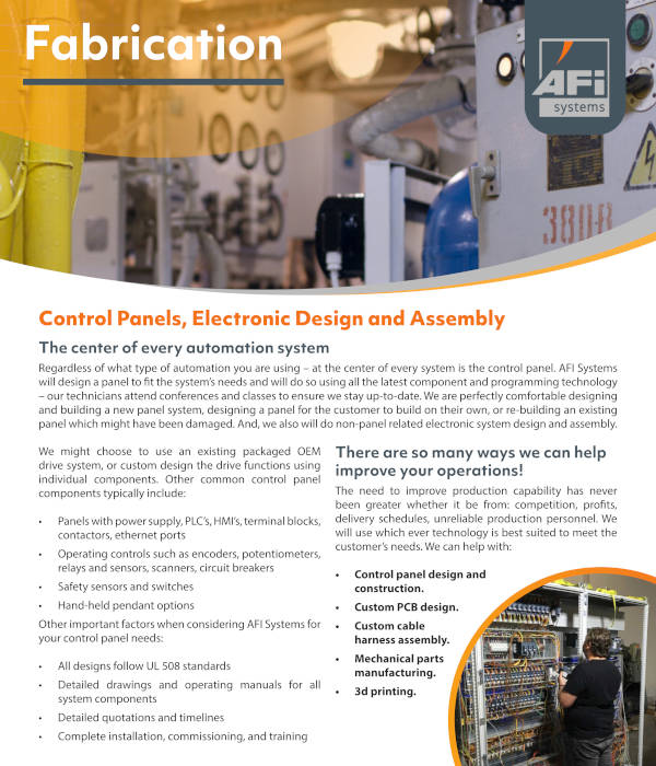 AFI Systems Fabrication Sell Sheet