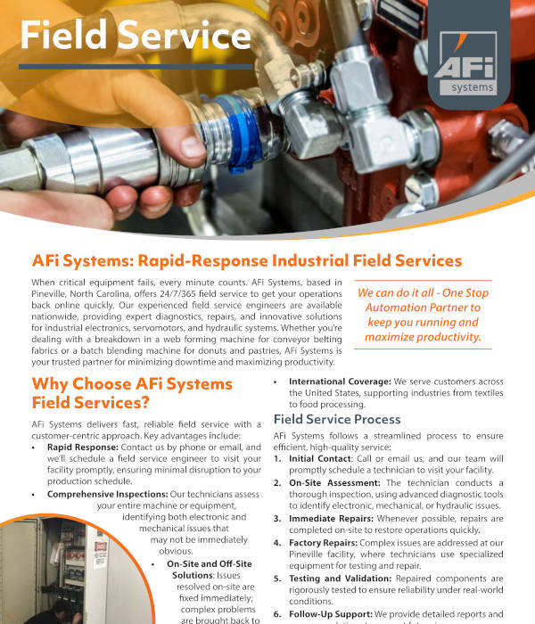 AFI Systems Field Service Sell Sheet