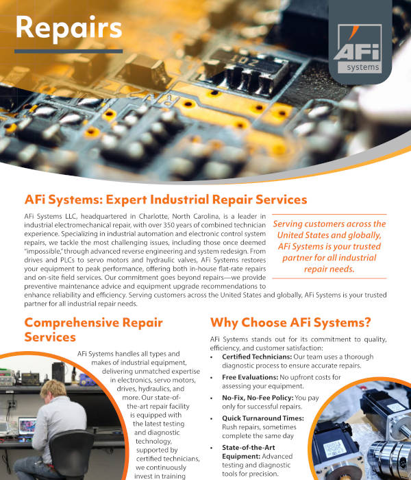 AFI Systems Repairs Sell Sheet