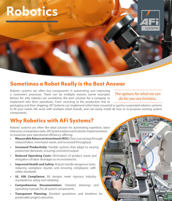 AFI Systems Robotics Sell Sheet