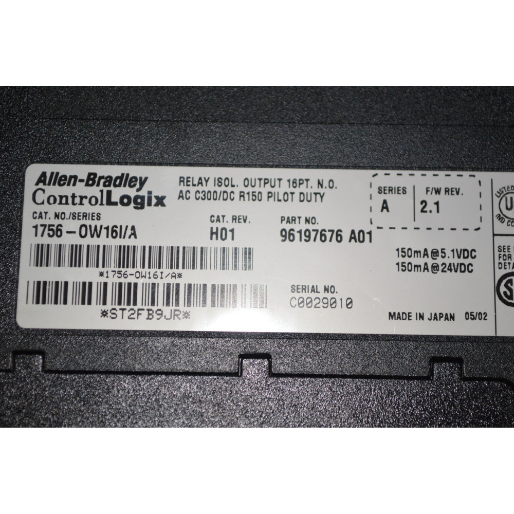 ALLEN  BRADLEY 1756-OW16 SER A I/O MODULE RELAY OUTPUT