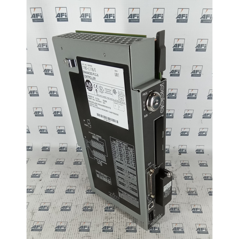 ALLEN BRADLEY 1785-L11B-E-REV-D01 PLC 5. STANDARD PROCESSOR. 512 MAX ANALOG I/O. 2.3AMP BACKPLANE CURRENT (AT 5 VOLTS)