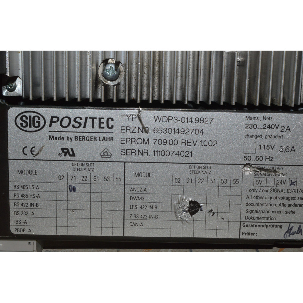 Berger Lahr WDP3-014-0803 STEPPER DRIVE 230VAC 115VDC 50/60HZ 2A