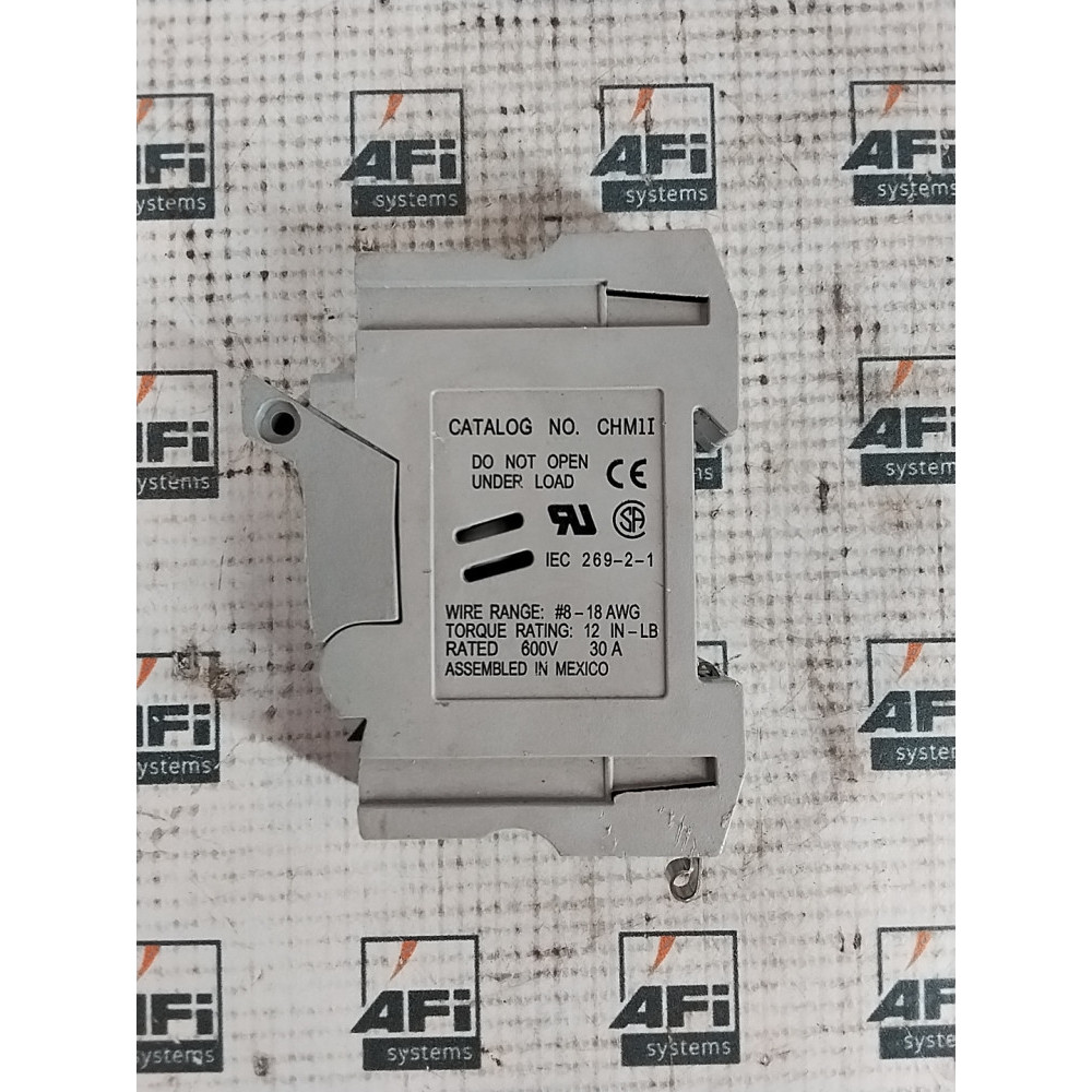 COOPER Bussmann CHM1I FUSE HOLDER 8/18 AWG 30 AMP 1 POLE 600 VAC GREY