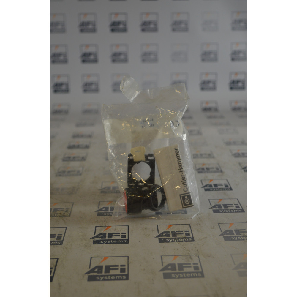 CUTLER HAMMER E22PB2 PUSHBUTTON FLUSH RED W/CONTACT ADAPTER