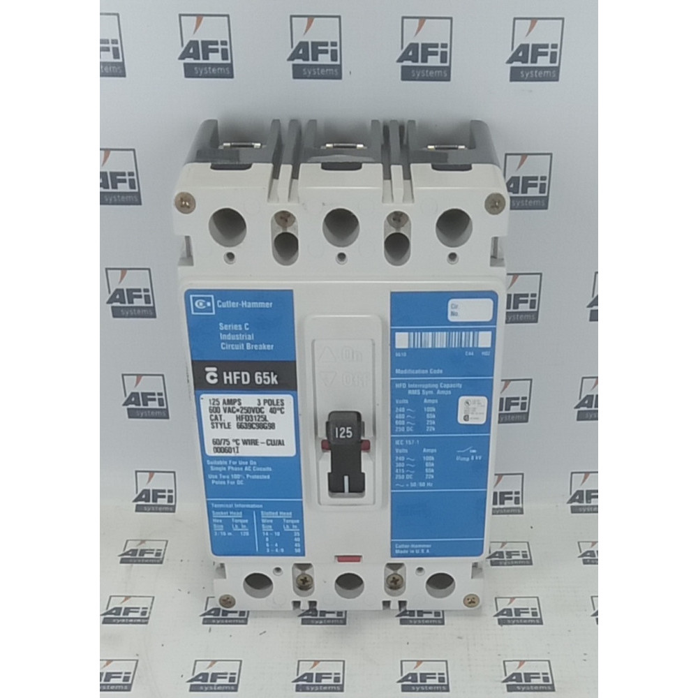 EATON CORPORATION CUTLER HAMMER Circuit Breaker HFD3125L