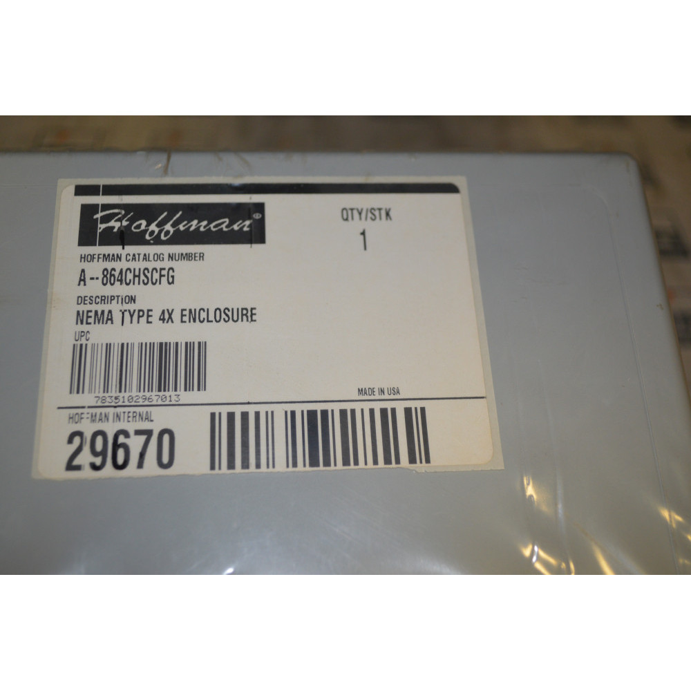 Hoffman A-864CHSCFG TYPE 4X ENCLOSURE