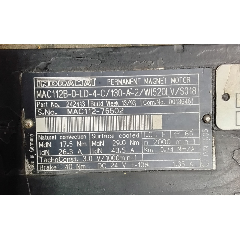 Indramat MAC112B-0-LD-4-C/130-A-2/W1520LV/S018 SERVO MOTOR
