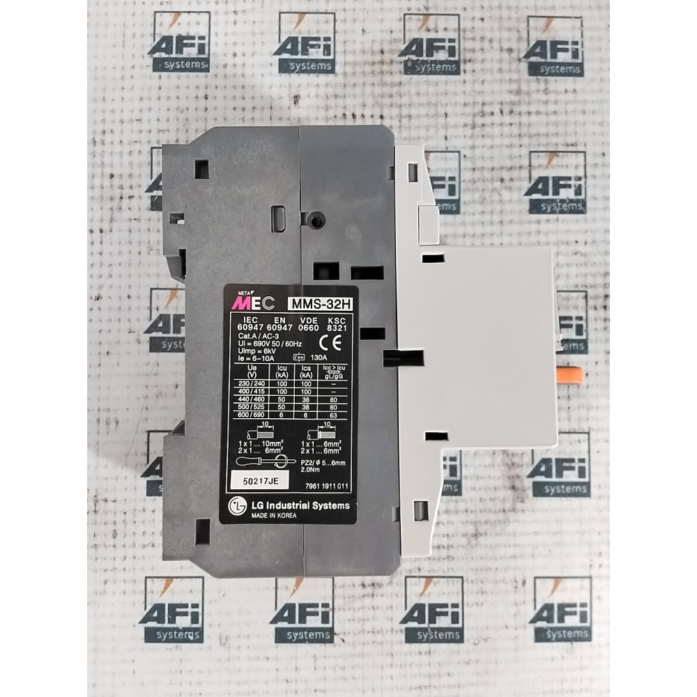 LG MMS-32H-10A MANUAL MOTOR STARTER. 10AMP. 32AF. 6-10A.