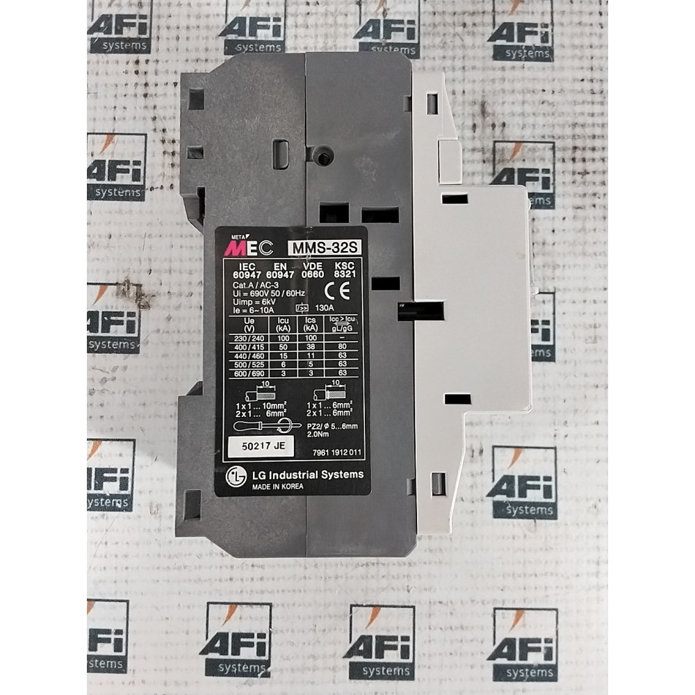 LG MMS-32S-10A MANUAL MOTOR STARTER. 10AMP. STANDARD TYPE. 32AF. 6-10A.