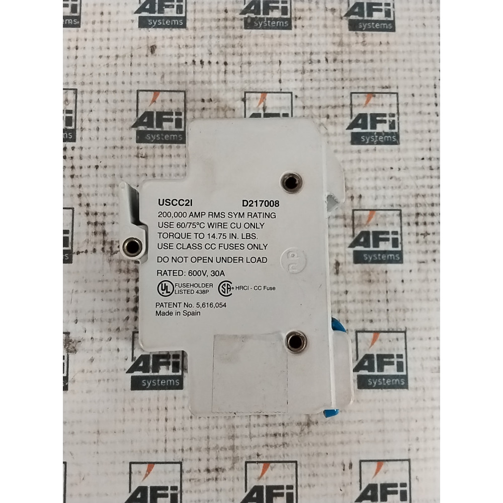 MERSEN FERRAZ SHAWMUT USCC2I-D217008 FUSE HOLDER  ULTRASAFE SERIES  CC ULTSFE  30 AMP  2 POLE  600 VAC  W/ INDICATOR