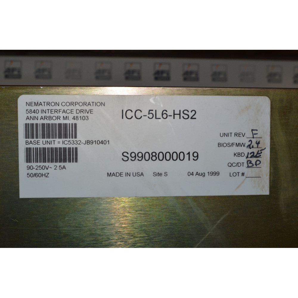 Nematron ICC-5L6-HS2 OPERATOR INTERFACE 2.5AMP 90-250VAC 50/60HZ