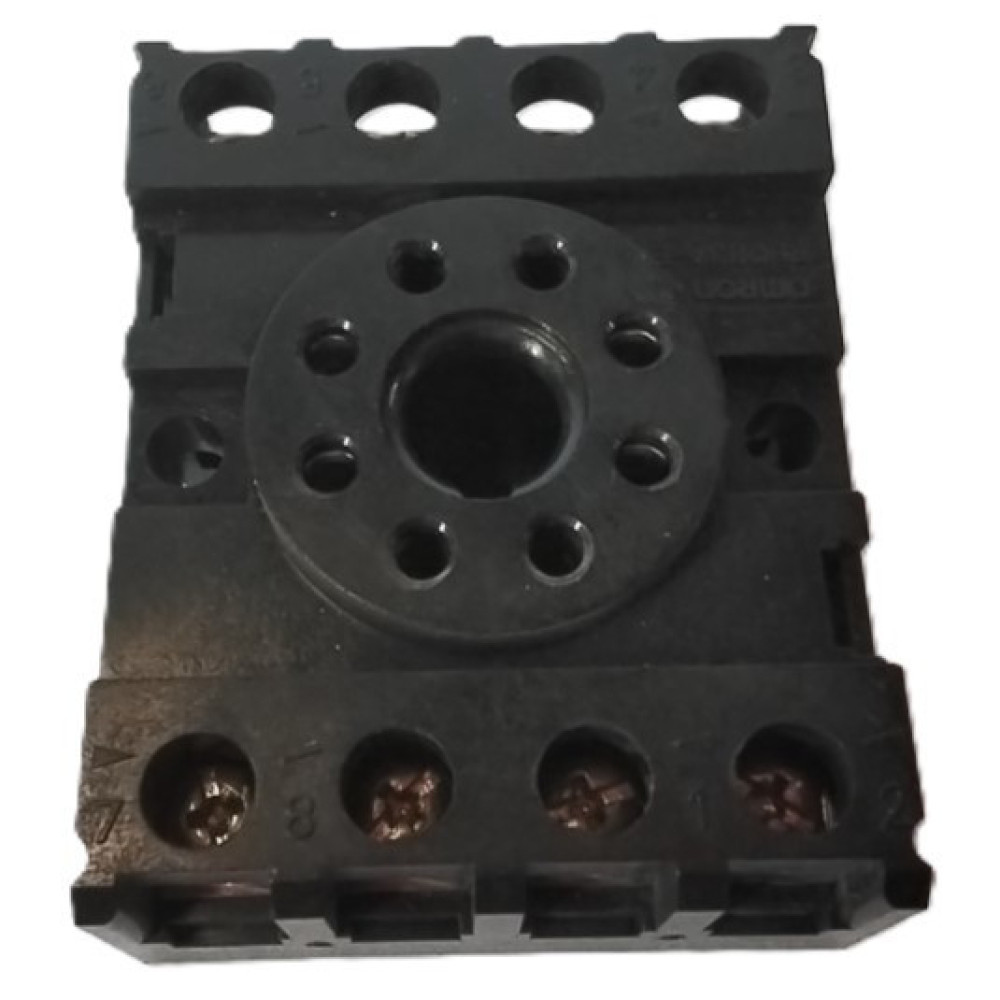 Relay Socket, Finger Safe, Octal, 8 Pin, 10A