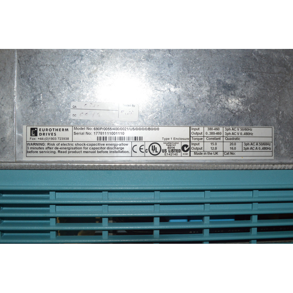 EUROTHERM DRIVES (Parker SSD) 690P/0055/400/0021/US/0/0/0/0/B0/0/0 AC DRIVE