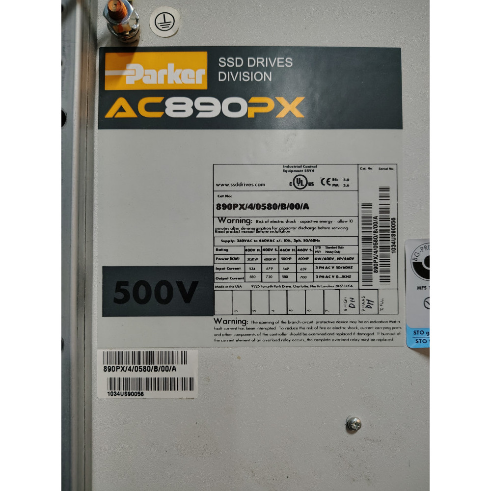 890PX/4/0580/B/00/A (1A) PARKER SSD DRIVES