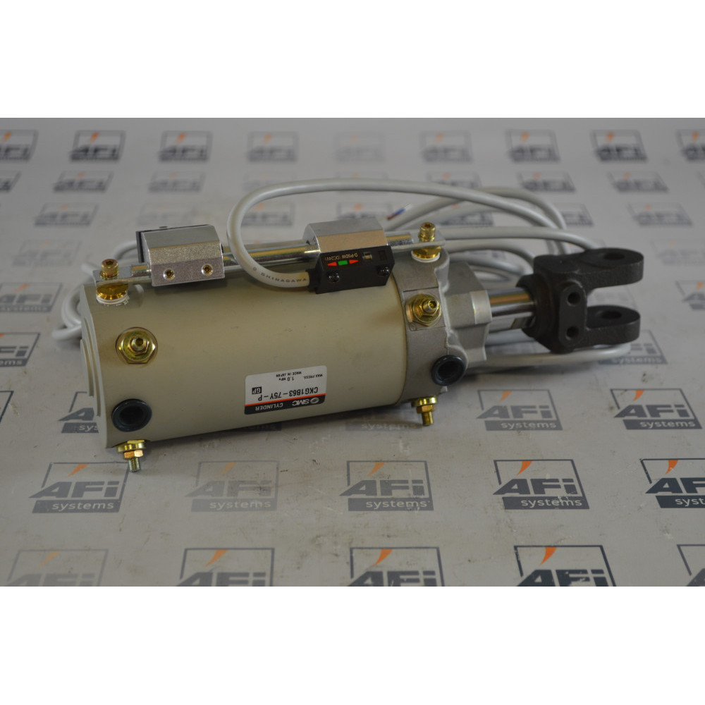 SMC CKG1B63-75Y-P PNEUMATIC ACTUATOR  3 INCH EXTENSION  max press: 145PSI / 1MPa