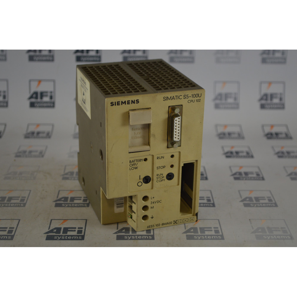 Siemens 6ES5 102-8MA02 PROCESSOR MODULE SIMATIC S5-100U CPU102 24VDC 1AMP
