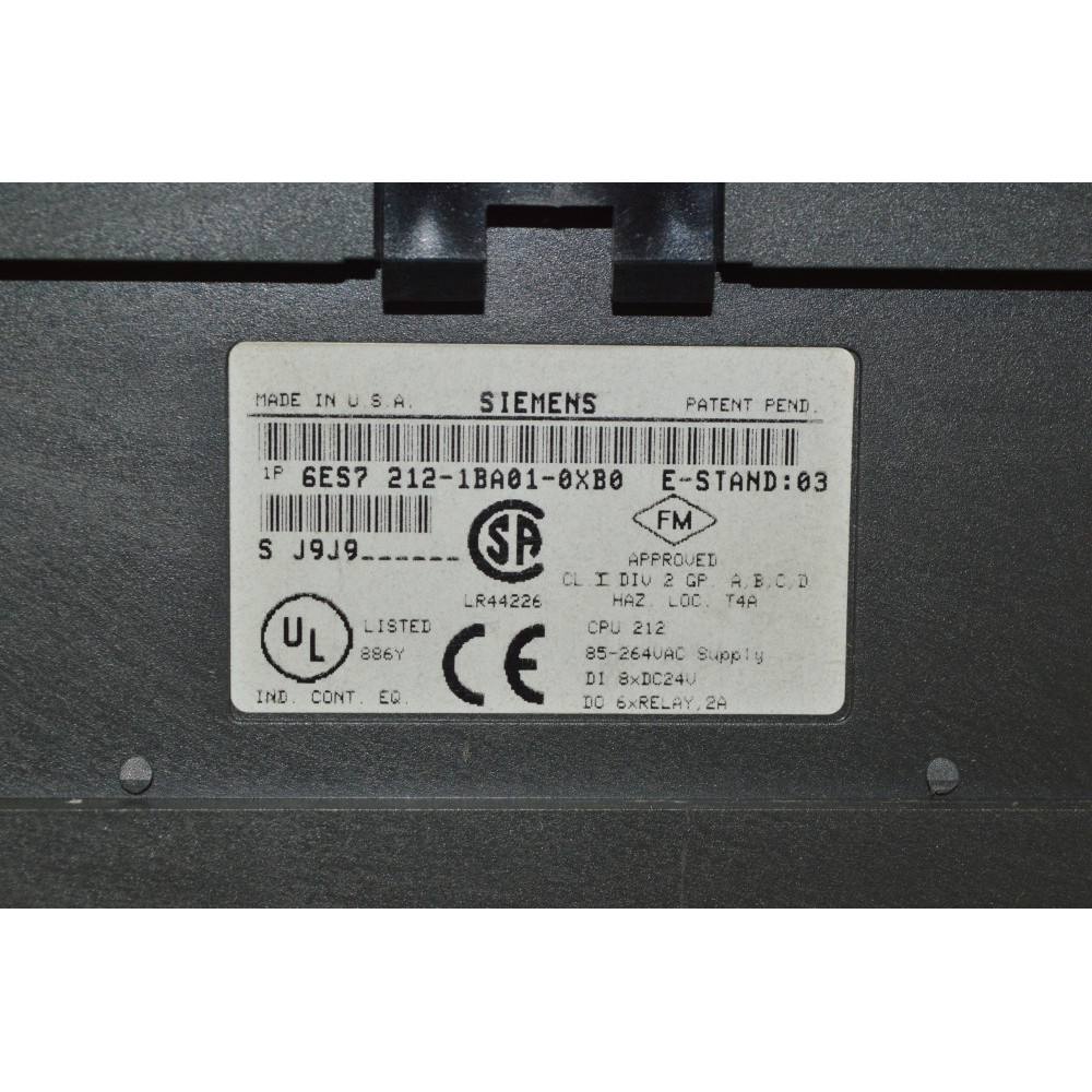 Siemens 6ES7 212-1BA01-0XB0 CPU MODULE 212 1KBYTE 8IN 6OUT