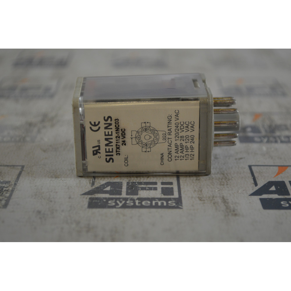 Siemens 3TX7112-1NC03 3PDT 11 PIN PUSH BTN.DOOR LED FLAG 24VDC  PLUG-IN RELAY  3TX71