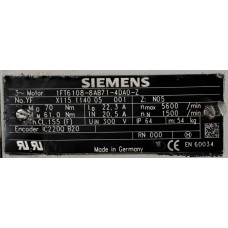 Siemens 1FT6108-8AB71-4DA0-Z AC Motor