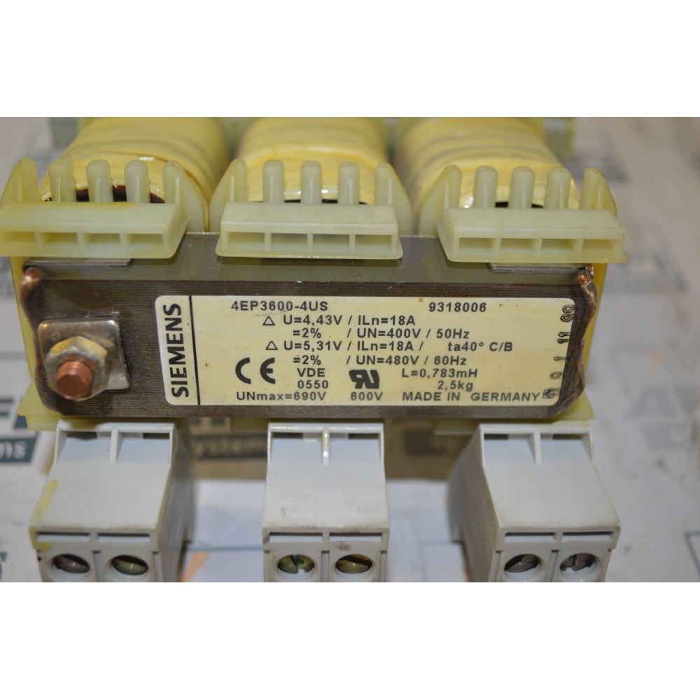 Siemens 4EP3600-4US Mains Choke 18AMP 3 phase