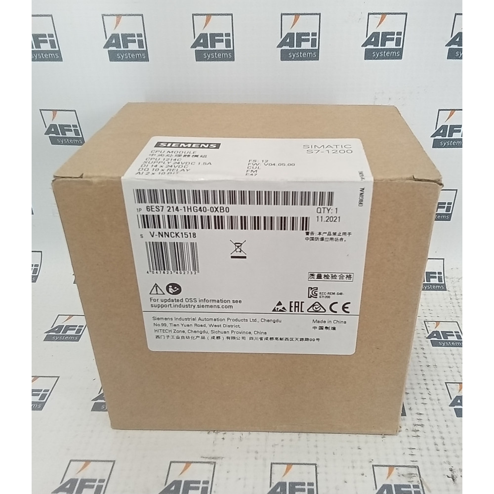 SIMATIC S7-1200 CPU-1214C Compact CPU with onboard IO and Power Supply 24VDC