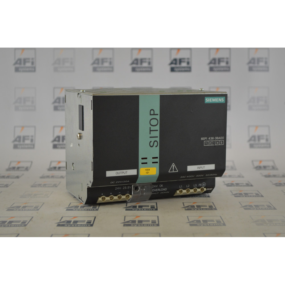 SITOP Modular 20 Stabilised Power Supply Input: 400-500 V AC Output: 24 VDC/20A
