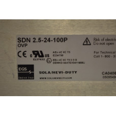 Sola SDN 2.5-24-100P POWER SUPPLY 24VDC 2.5AMP 60WATT  50/60HZ 115/230VA