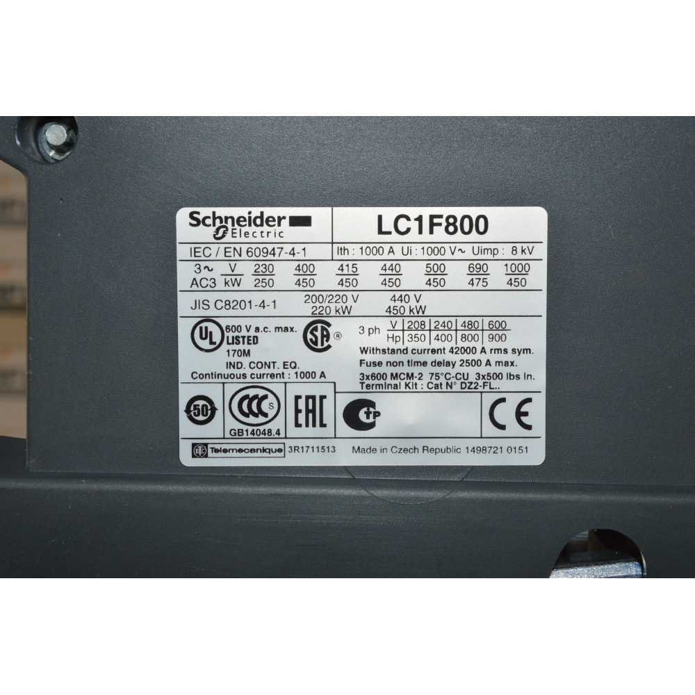 SCHNEIDER ELECTRIC SQUARE D LC1F800 CONTACTOR