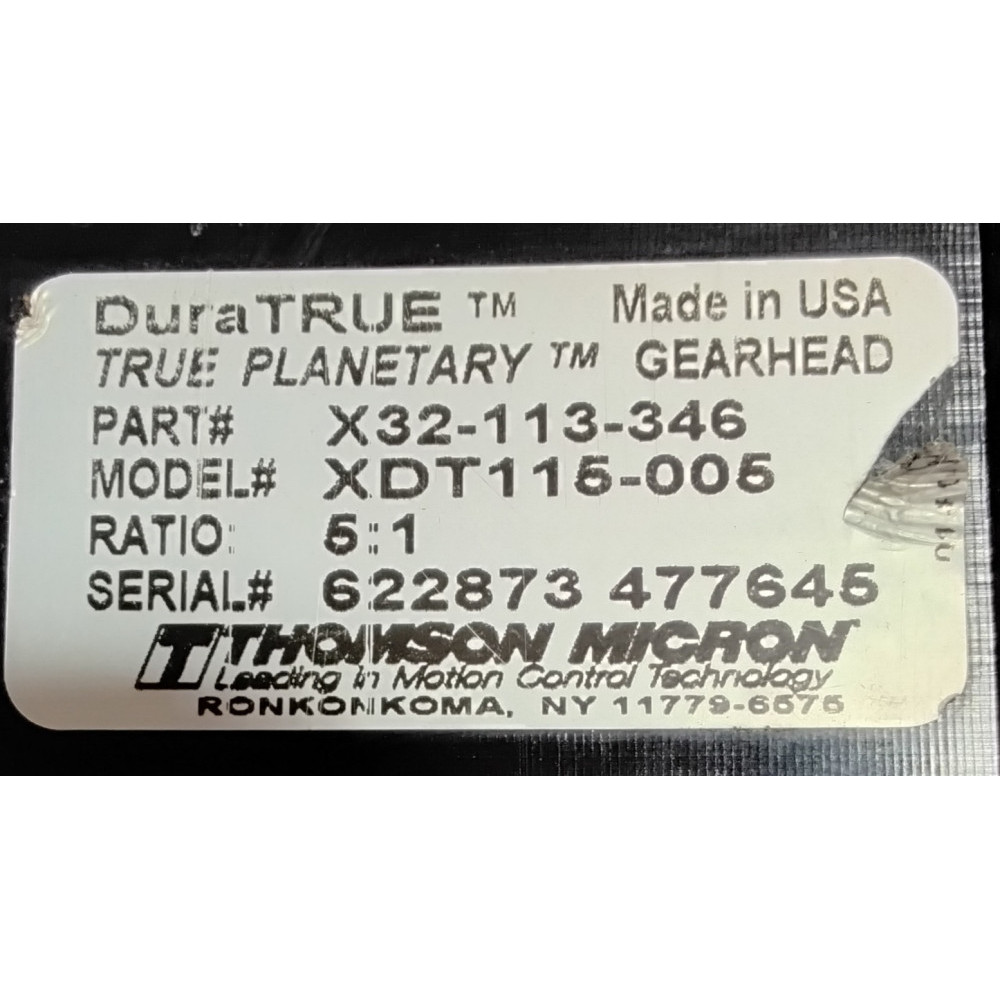 Thomson Micron X32-113-346 / NSM3412 XDT115-005 GEARS - MACHINED - GEAR BOX