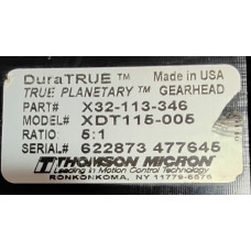 Thomson Micron X32-113-346 / NSM3412 XDT115-005 GEARS - MACHINED - GEAR BOX