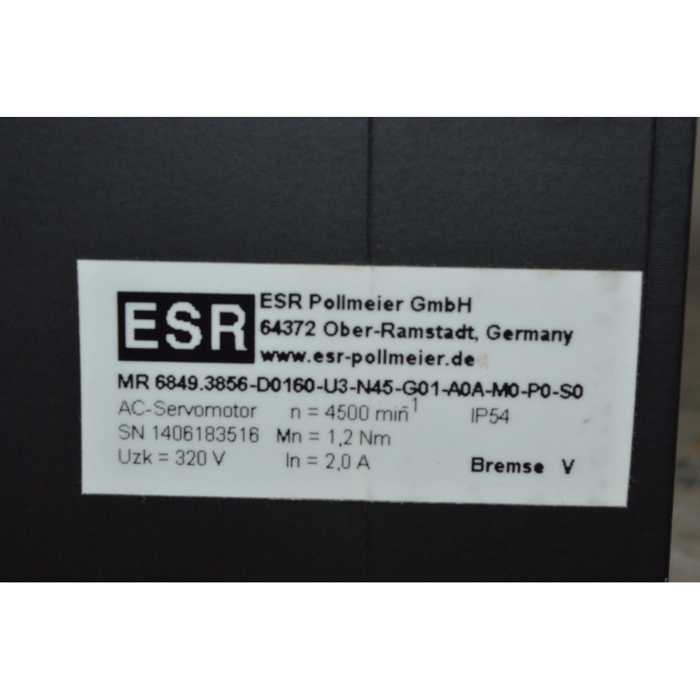 ESR Pollmeier MR6849-3856-D0160-U3-N45-G01-A0A-M0-P0-S0 AC-SERVOMOTOR