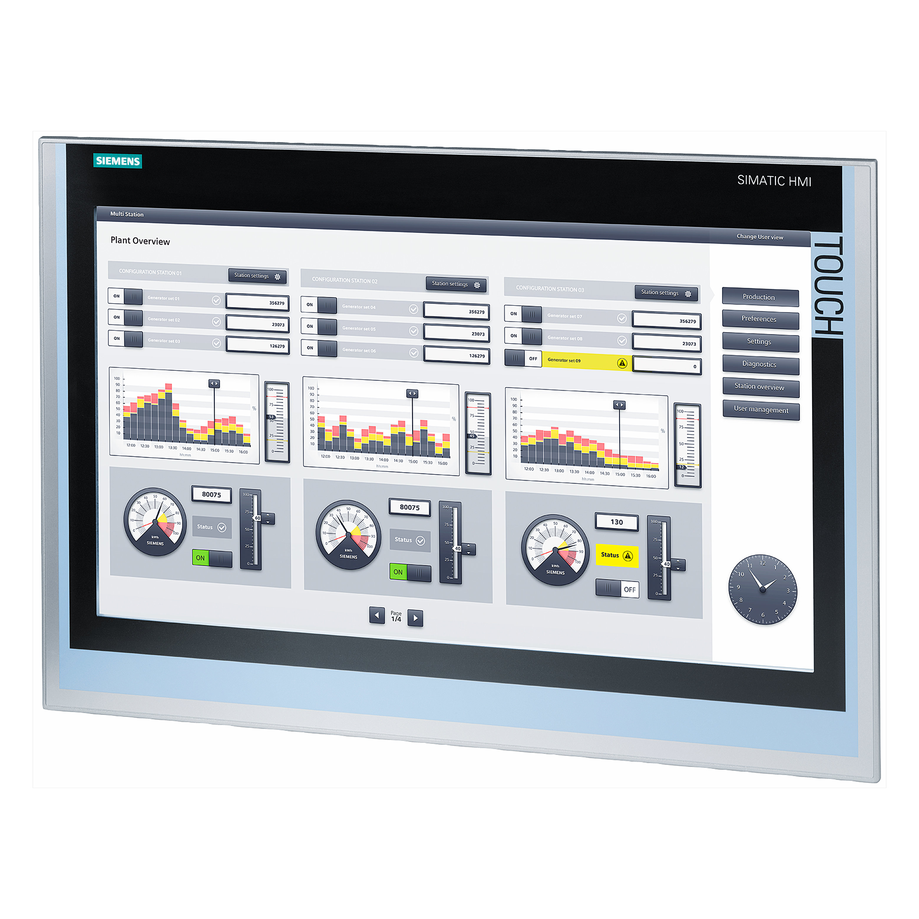 An example of a Comfort Panel HMI.
